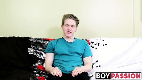 Blond twink with fat ass interviewed and dicked down raw