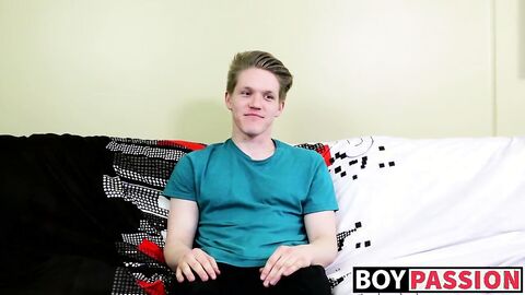 Blond twink with fat ass interviewed and dicked down raw