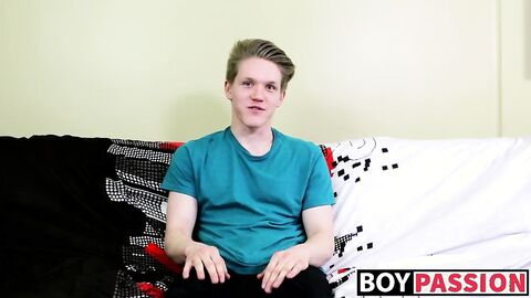 Blond twink with fat ass interviewed and dicked down raw