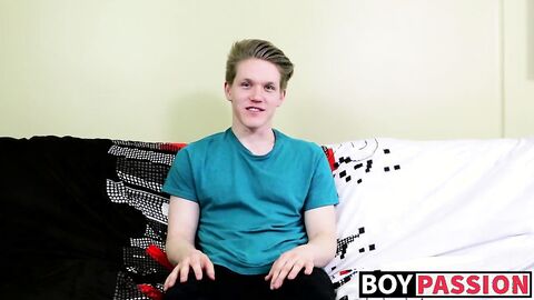 Blond twink with fat ass interviewed and dicked down raw