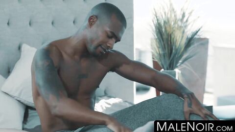 MaleNoir.com - Bearded top ass fucks two hungry homos in intense gay threesome action