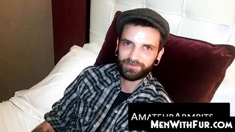 MenWithFur.com - Big-dicked hairy guy loves jerking his rock hard dick