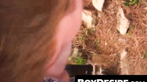 BoyDesire.com - Twink's outdoor oral pleasuring and hardcore fucking