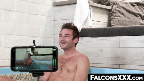 FalconsXXX.com - Handsome gay records a hot session of cock sucking and raw anal