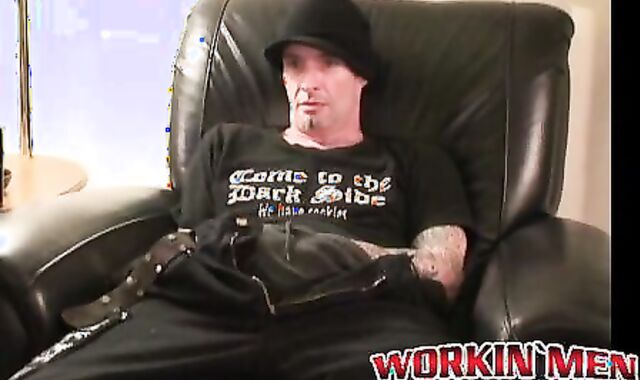 Interviewed stud seduced into jerking off and cumming solo