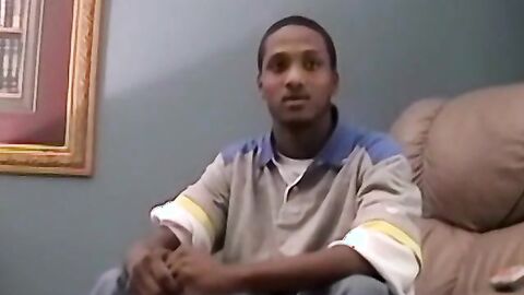 Black amateur stud masturbates for the camera and cums hard