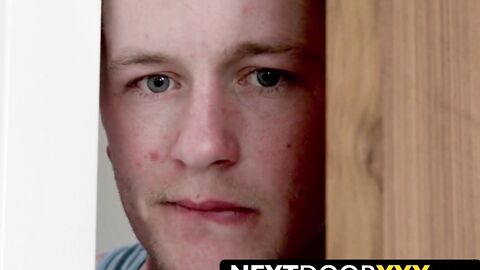 NextDoorXXX.com - Jock joins in turning a solo jerk off into a wild raw threesome