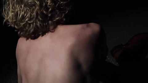 Erotic body movement wearing a white brief by Blonde twink JackÂ