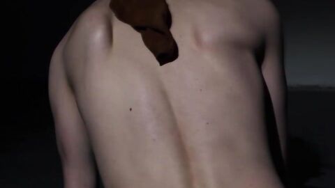 Erotic body movement wearing a white brief by Blonde twink JackÂ