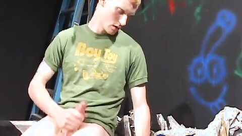 Kaos Casper strokes his massive dick immensely fast as he gets closer to cumming