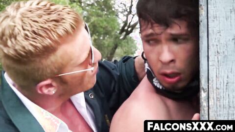 FalconsXXX.com - Young gay rough ass fucked by a muscular, blond, uniformed hunk