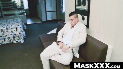MaskXXX.com - Jerk off day arrives for classy and muscled young man with glee