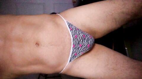 Twink Crossdresser Poses in Panties