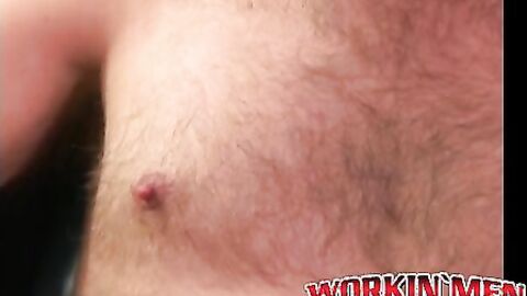 Hairy amateur makes his dick rock hard and masturbates solo