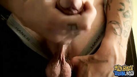 We love seeing straight thug Cherokee enjoying his cock