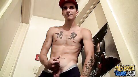 We love seeing straight thug Cherokee enjoying his cock