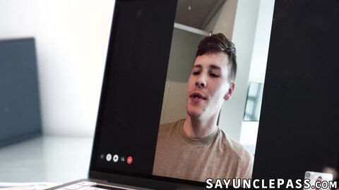 Damian Rose kneels down and worships Jax Thirio massive cock