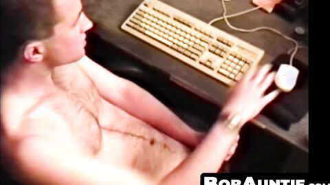 BobAuntie.com - Jerking off homemade style with a hairy guy with big hands intensely