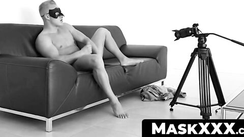 MaskXXX.com - Disguised hunk jacking off his really big cock with ease