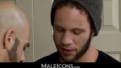 MaleIcons.com - Wolf Hudson's tongue teasing Adam Russo's tight, hairy ass before a w