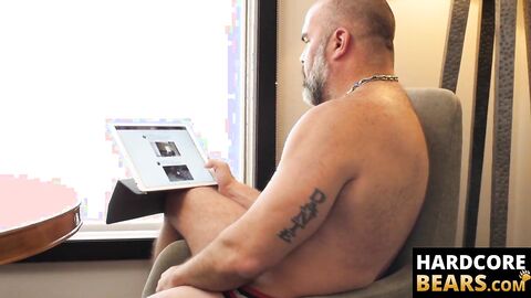 HardcoreBears.com - Older bear wanking off before feasting and riding raw cock eagerl