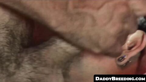 DaddyBreeding.com - Twink got caught by daddy while wanking and takes a bareback poun