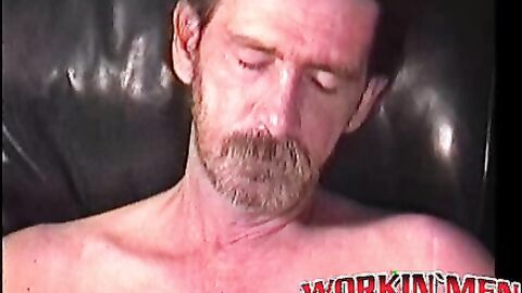 Rugged stud strips naked to tease with his throbbing dick