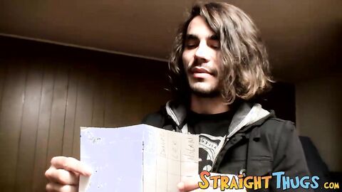 Straight inked dudes showing dicks jerk off contest
