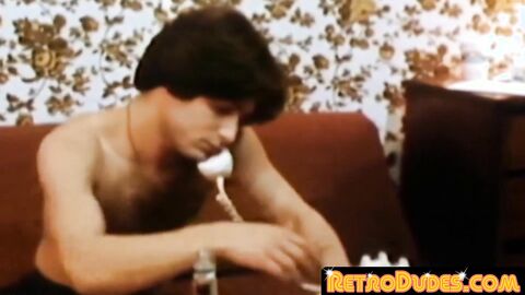 RetroDudes.com - Handsome dude double teamed by vintage backdoor bandits