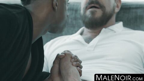 MaleNoir.com - Rocco Steele stuffs his fat cock inside black jock's tight asshole raw