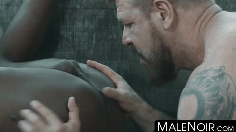 MaleNoir.com - Rocco Steele stuffs his fat cock inside black jock's tight asshole raw