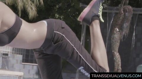 TranssexualVenus.com - Glamorous trans impales an inked gay's ass with her cock
