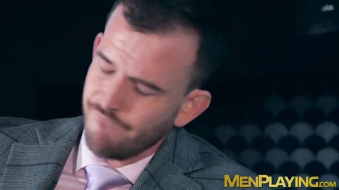 Bearded businessmen Franky Fox and Jp Dubois hard bareback