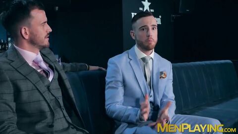 Bearded businessmen Franky Fox and Jp Dubois hard bareback