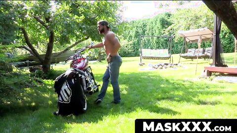 MaskXXX.com - Zack's bearded muscular biker persona gets wild outdoors