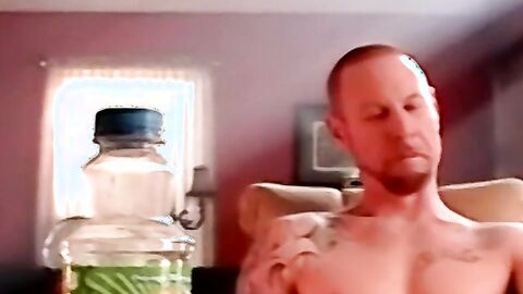 Real amateur buddies jacking off before shooting a cumload