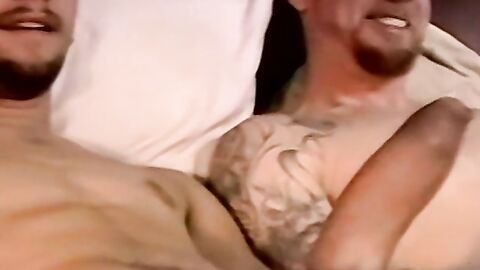Real amateur buddies jacking off before shooting a cumload