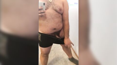 Fat Bear Stroking His Big Cock
