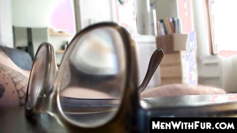 MenWithFur.com - Slim hairy twink mastered cock stroking technique