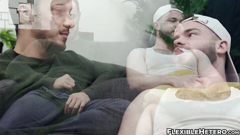 Naughty sexy gay Zack Mackay convinces his straight roommate for an ass pounding