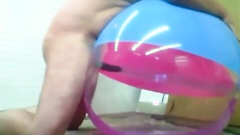 Daddy Plays with Inflatable Beach Ball Sex Toy