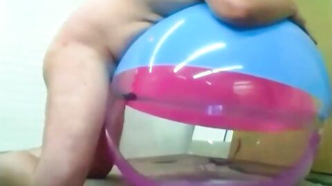 Daddy Plays with Inflatable Beach Ball Sex Toy
