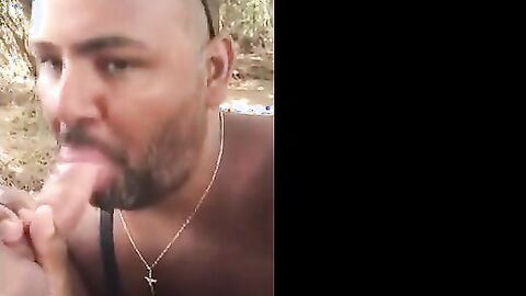 Bear Sucks and Swallows Outdoors