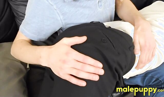Richard finds himself bent over Aidan Valentines lap with his ass being spanked