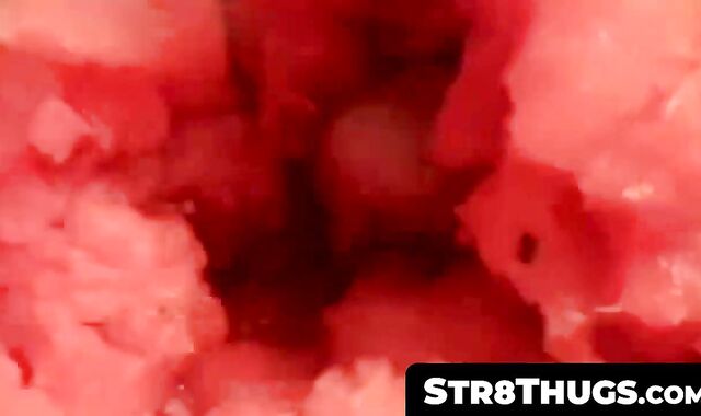 Str8Thugs.com - Three horny twinks engage in a shared jack off session with a messy f