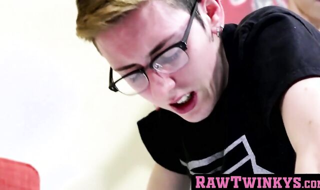 RawTwinkys.com - Cute tattooed emo twink Austin Hill gets anally pounded by a huge di