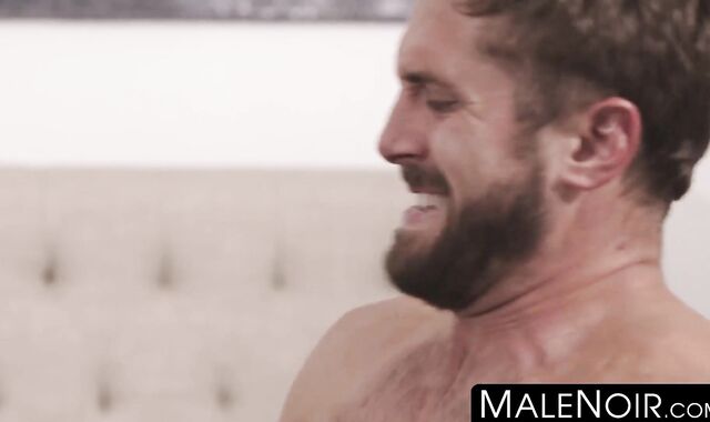 MaleNoir.com - Masculine white bottom takes BBC boyfriend doggystyle hard and deep
