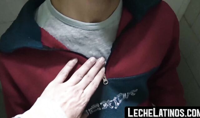 LecheLatinos.com - Straight Latino's shady bathroom blowjob and bareback fuck