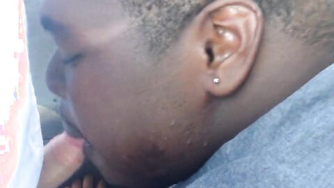 Chubby Gay Interracial Blowjob in Public