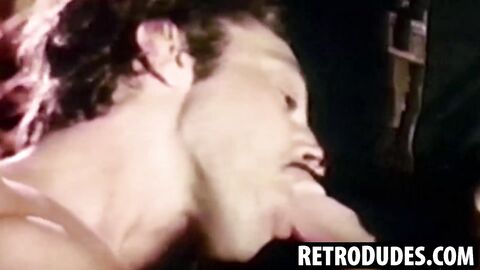 RetroDudes.com - Bearded vintage stud strokes his dick and swallows a thick cock